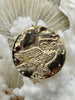Image of Brass Owl Pendant, Gold plating, Rhodium or Matte Gold. Owl Charm, Bird Charm, Owl Coin Charm, Coin Charms Fast Ship