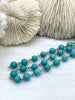 Image of Turquoise Howlite Rosary Chain, Silver wire links, 6mm or 8mm round stone beaded chain 1 Meter (39 inches) Fast Ship