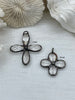 Image of Faceted Crystal Gunmetal Soldered Flower Pendant. Soldered Crystals flowers 2 sizes  52mm x 50mm x 11mm & 43mm x 39mm x 8mm. Fast Shipping