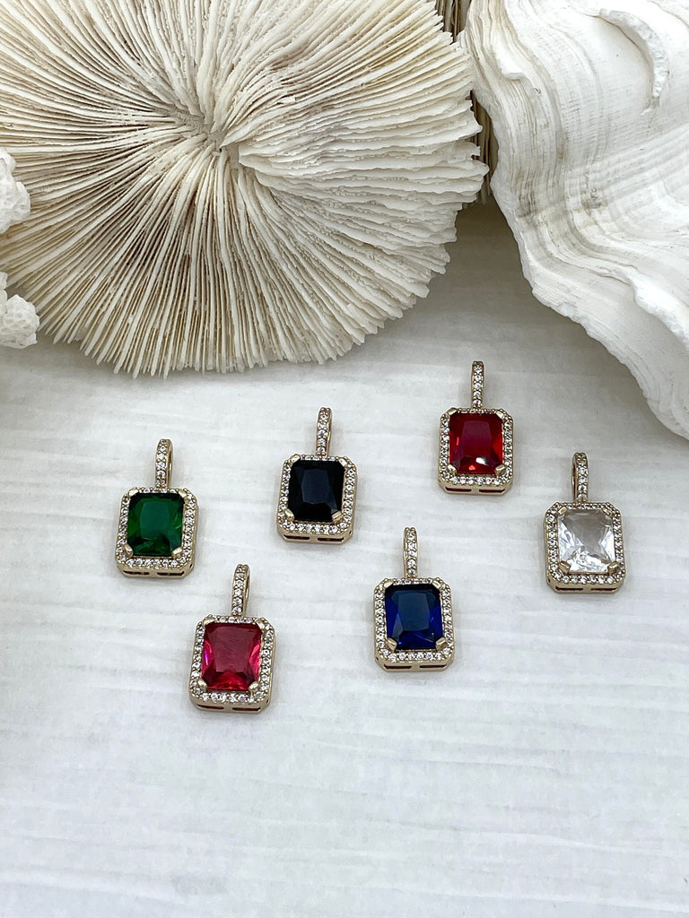 Emerald cut best sale pendant settings