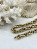 Image of Textured Chunky Triple Link Chain, Multilink Chain Oval, Statement Chain sold by the foot 13mm x 9.4mm. 4 finishes available. Fast Ship