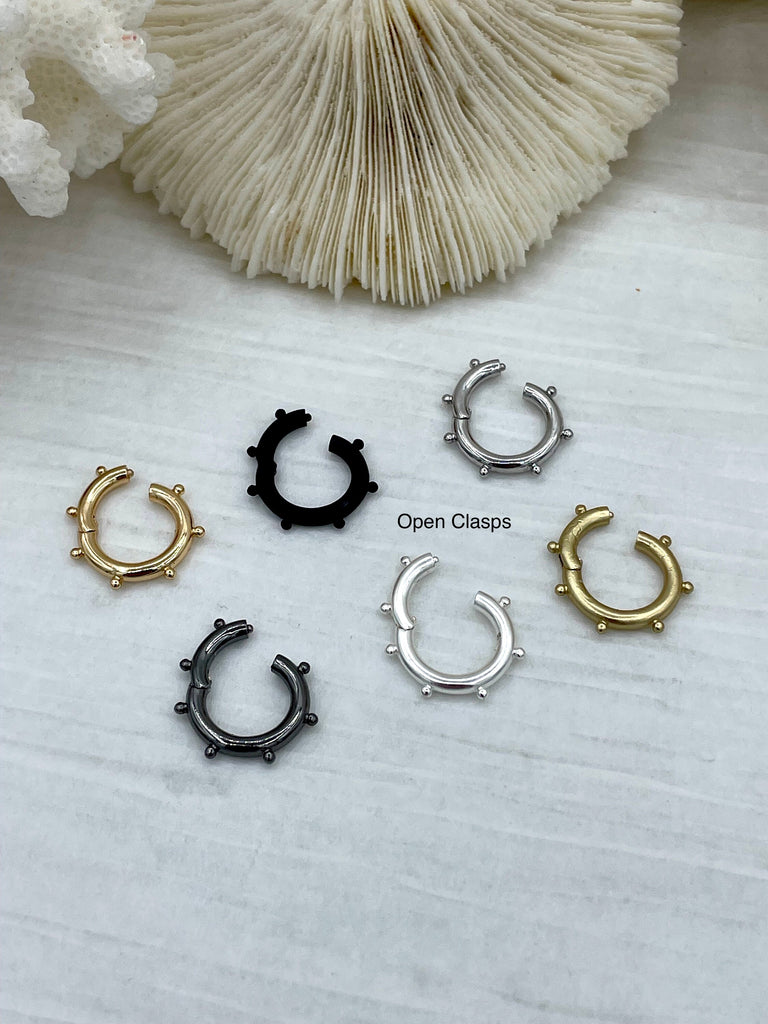 Brass Snap Clasp, Snap Circle with Dots, Round Snap Ring, Snap Gate Clasp, Necklace Building Extender, Charm Holder, FastShip WHOLESALE