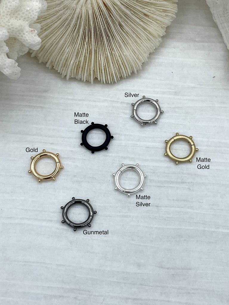 Brass Snap Clasp, Snap Circle with Dots, Round Snap Ring, Snap Gate Clasp, Necklace Building Extender, Charm Holder, FastShip WHOLESALE