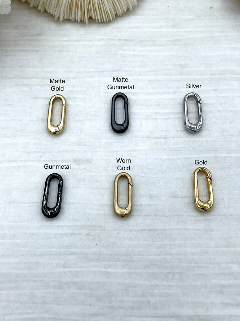 Spring Gate Clasp Brass ,Gate Clasp, Push Clasp, Spring Gate Oval. Spring Clasp, Spring Gate Pendant. Necklace Building Extender Fast Ship