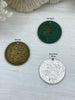 Image of Reproduction Coin Pendant, Morgan Peace Dollar Coin Pendant 36mm, Drilled 2.5mm Hole, Vintage Coin Pendant, 3 Coin Colors. Fast Ship