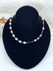 Image of Vintage Glass Pearl & Crystal Mixed Rosary Chain, Grey and White Glass Pearls, Glass Beads, Gold, Bronze, or Gunmetal Wire, BBA Original