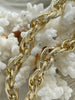 Image of Textured Chunky Triple Link Chain, Multilink Chain Oval, Statement Chain sold by the foot 13mm x 9.4mm. 4 finishes available. Fast Ship