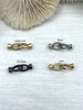 Image of Fold Over Clasps with Tie Bar End Caps. Double Fold Over Clasp, Jewelry Clasps, Cord End Caps, Plated Brass Clasps, 4 finishes. Fast Ship