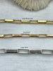 Image of Brass Handmade, Rectangular Link Chain, Chunky Chain 19mm x 7mm or 15mm x 5mm. Gold plated over Brass or Rhodium. 2 size By the foot.