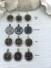Image of Ancient Greek Reproduction Bee Coin Pendant, Compass Coin, Thistle Coin with bezel. Bee, Compass Pendant, 3 Bezels colors 28mm Fast Ship