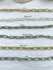Image of Textured Mixed Size Cable Chain Oval sold by the foot. Electroplated Base Metal, 6 Finishes. Links: 11.2mm x 6mm and 7mm x 5.6mm. Fast ship Bling by A