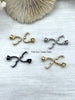 Image of Fold Over Clasps with Tie Bar End Caps. Double Fold Over Clasp, Jewelry Clasps, Cord End Caps, Plated Brass Clasps, 4 finishes. Fast Ship