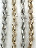 Image of Chunky Cable Rolo Chain Oval sold by the foot. 16mm x 3.75mm. Electroplated Zinc Alloy, 5 finishes available. Fast ship