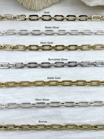 Mixed Link Cable Chain, by the foot. Lg Link 13.4mm x 7.2mm Sm link 9.6mm x 1.9mm, Electroplated Base Metal, 7 finishes, Fast ship Bling by A