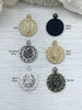 Image of French Coin Pendant 30mm, Quilted Crown Lion Coin, Crown Medallion, Vintage Coin, Lion Coin, 6 Finishes,Coin Pendant, French Coin, Fast Ship
