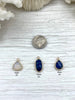 Image of Gold Soldered Stone Pendant, Natural Stone, White or Blue Stone. 4 Styles. Stone Pendant Fast Ship