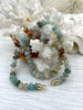 Image of Hand Knotted Rondelle Amazonite Necklace, 16'5" W/Brass Closed Cap Ends, Gold or Silver End, Amazonite Necklace, Knotted Amazonite Fast Ship