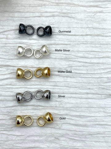 Brass Tie Bar End Cap Connectors 7mm, End Cap With Tie Bars, DIY End Cap Clasps ,Brass Clasp, Finding/connector, 5 colors Sold as a pair