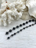 Image of 1 Meter (39') BLACK LABRADORITE GEMSTONE Rosary Chain, Beaded chain Gun Metal. 6mm & 8mm round gemstone beads, Fast ship