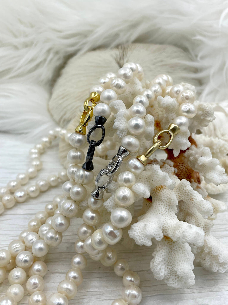 Necklace White Faux Pearls Beads Beaded - Easy On & Off Perfect
