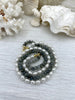 Image of Hand Knotted Necklace 16.5" Long, Labradorite Rondelle Stones with Finished Ends Gold or Silver, Fast Ship
