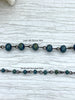 Image of Rosary Beaded Chain 1 meter (39") Rosary Chain, Beaded Chain, 2 sizes, small gunmetal wire and large bronze wire, Rondelle beads. Fast Ship