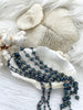 Image of Rosary Beaded Chain 1 meter (39") Rosary Chain, Beaded Chain, 2 sizes, small gunmetal wire and large bronze wire, Rondelle beads. Fast Ship
