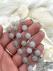 Image of Beaded Rosary Chain, Light Grey Round Beads and Silver wire links, 8mm round stone beaded chain 1 Meter (39 inches) Fast Ship