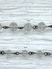 Image of Clear Crystal Rondelle Rosary Beaded Chain, 9mm and 7mm Faceted glass beads,  gunmetal pin 1 Meter (39 ")