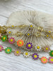 Image of Enamel Brass Daisy chains, Gold Plated Brass Chain, Multicolor Pastel Daisies, Butterflies and Daisies, Daisy Chain, By the Foot, Fast Ship