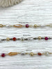 Image of Vintage Glass Pearl & Crystal Mixed Rosary Chain, Pink and Gold Glass beads, Glass Pearl, 3 colors, Sold by the Foot. BBA Original Fast Ship