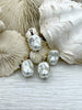 Image of Baroque Glass Pearl Replica Pendant, Glass Pearl Replica, Baroque Shape Pearl Pendant, Large Baroque Hand Wire wrapped, 5 colors, Fast Ship