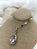Image of Vintage Glass Pearl & Crystal Mixed Rosary Chain,Clear and Iridescent beads,Glass Pearl,3 wire colors,By the Foot. BBA Original Fast Ship