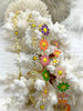 Image of Enamel Brass Daisy chains, Gold Plated Brass Chain, Multicolor Pastel Daisies, Butterflies and Daisies, Daisy Chain, By the Foot, Fast Ship