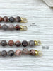 Image of Hand Knotted Pink Zebra Jasper, 16.5" Long,Plated Brass End Caps, Gold or Matte Gold Caps, 8mm round Pink Zebra Jasper Necklace, Fast Ship