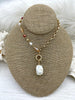Image of Vintage Glass Pearl & Crystal Mixed Rosary Chain, Pink and Gold Glass beads, Glass Pearl, 3 colors, Sold by the Foot. BBA Original Fast Ship