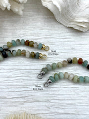 Hand Knotted Rondelle Amazonite Necklace, 16'5