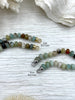 Image of Hand Knotted Rondelle Amazonite Necklace, 16'5" W/Brass Closed Cap Ends, Gold or Silver End, Amazonite Necklace, Knotted Amazonite Fast Ship