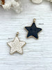 Image of Gold Soldered Star Shaped Howlite Stone Pendants and charms. 2 colors, white or black , Gold Bale . Fast Shipping