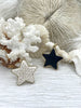 Image of Gold Soldered Star Shaped Howlite Stone Pendants and charms. 2 colors, white or black , Gold Bale . Fast Shipping