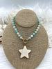 Image of Gold Soldered Star Shaped Howlite Stone Pendants and charms. 2 colors, white or black , Gold Bale . Fast Shipping