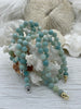 Image of Hand Knotted AAA Amazonite Necklace, 16.5",Brass End Caps,Gold or Silver Caps,8mm round AA Amazonite Necklace, Semi Precious Bead Fast Ship