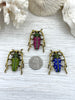 Image of Beetle Charm/Pendant, Enamel Rhinestone Pendant, Gold 46mm Pendants, Insect Pendants,Bug Pendants, 3 colors Fast Ship