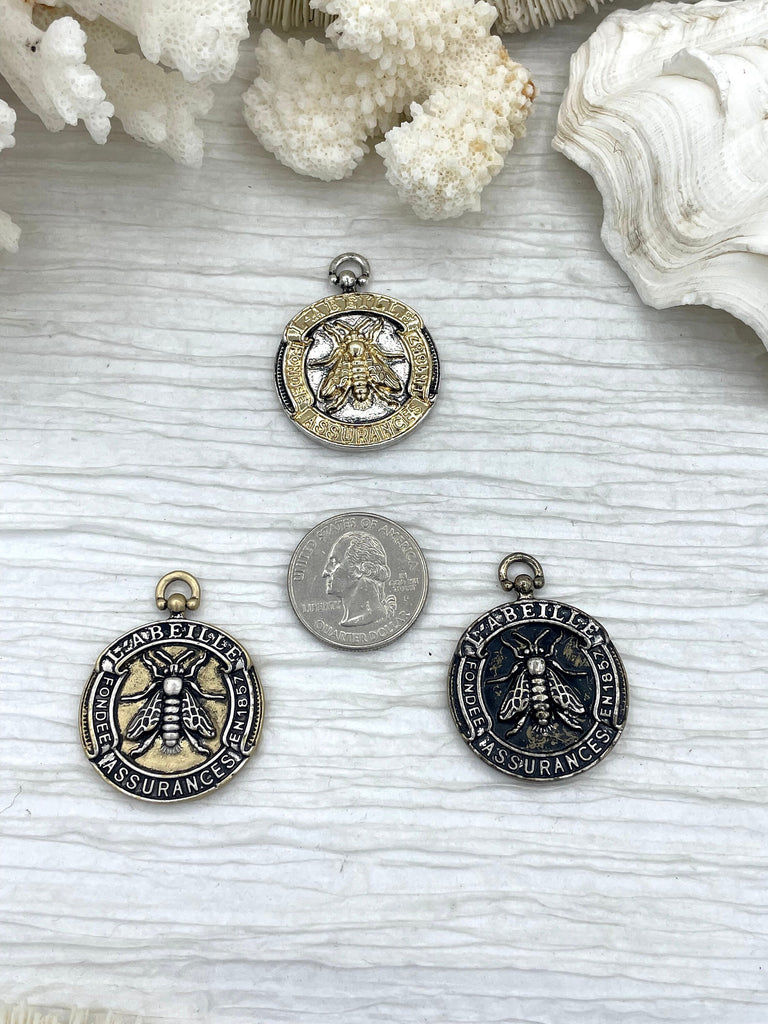 French Bee Coin Pendant, Assurance l'Abeille Medal W/Bail Founded 1857 30 mm, Replica Medals Assurance l'Abeille Medal with bail Fast Ship