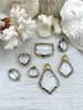 Image of Crystal Gold Soldered Pendants and charms. Heart, Teardrop, Drop, Oval connector, Three Way Connector, Soldered Charms 7 Styles Fast Ship