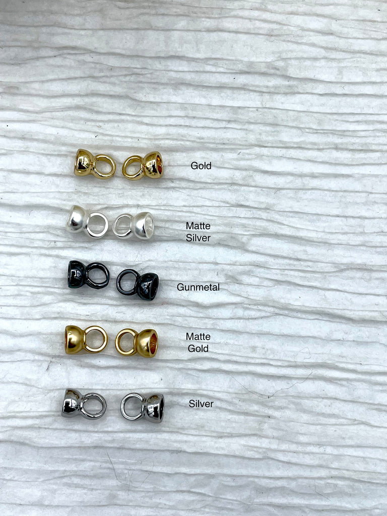 Brass Tie Bar End Cap Connectors 6mm, End Cap With Tie Bars, DIY End Cap Clasps,Brass Clasp, Finding/connector, 5 colors Sold as a pair