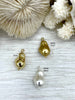 Image of Baroque Pearl Replica Pendant, Zinc Alloy Pearl Replica, Baroque Shape Pearl Pendant, Large Baroque Hand Wire wrapped, 3 colors, Fast Ship