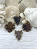 Image of Mixed Color Picture Jasper Pendant, Gold Soldered Stone Pendant, Natural Stone Variety of Sizes and Color, Stone Pendant Fast Ship
