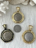 Image of Coral Fossil Pendant with Bezel, Cabochon Natural Stone will come in a variety of patterns, 3 bezel colors, Natural Fossil Stone, Fast Ship.