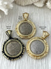 Image of Coral Fossil Pendant with Bezel, Cabochon Natural Stone will come in a variety of patterns, 3 bezel colors, Natural Fossil Stone, Fast Ship.